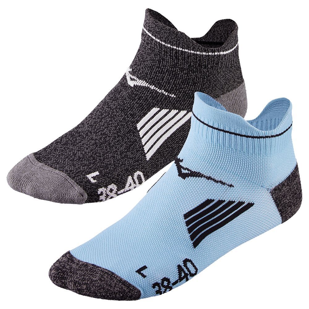 Mizuno Active Training Mid 2p Sokken Heren Zwart Blauw | RFNUCZ806