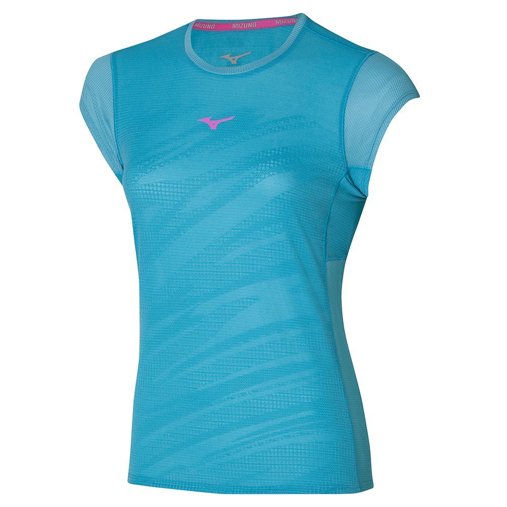 Mizuno Aero Tee Topjes Dames Blauw | SNUEJZ037