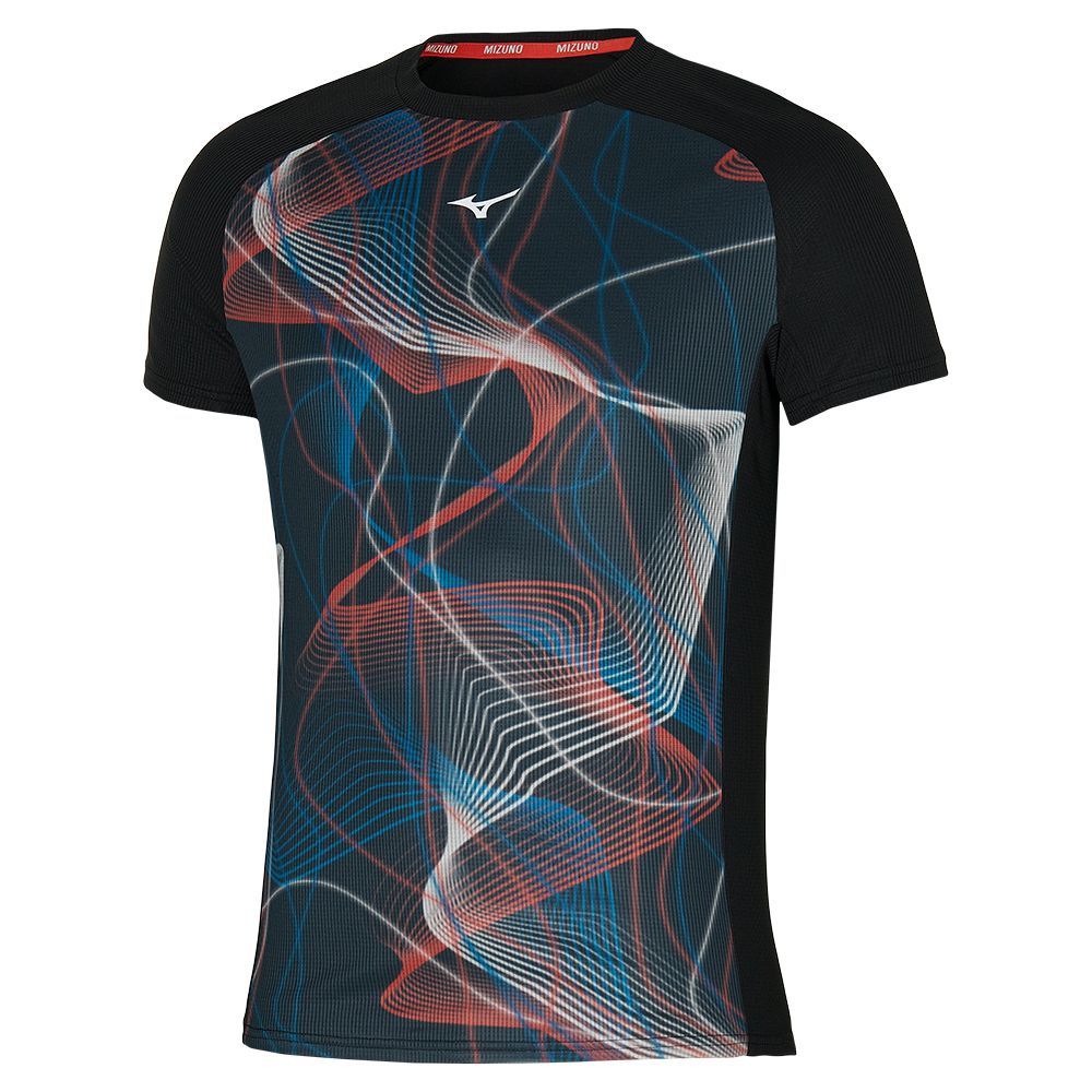 Mizuno Aero Tee Topjes Heren Zwart | LFNKYQ693