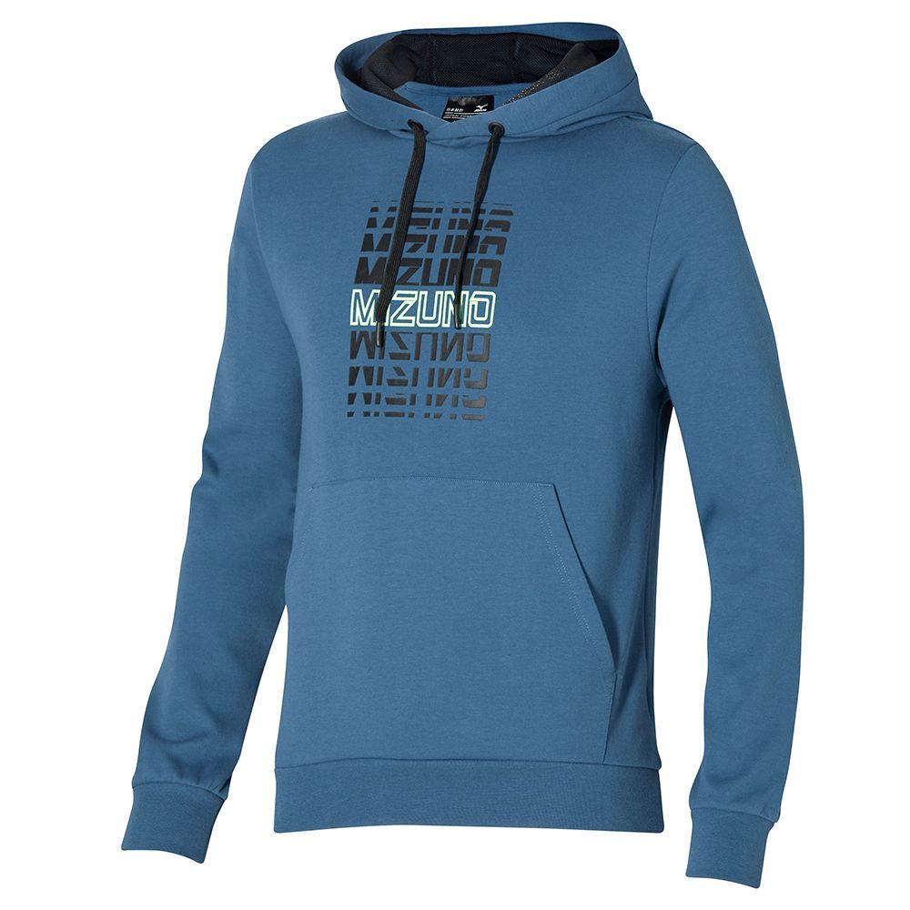 Mizuno Athletics Graphic Hoody Topjes Heren Blauw | PJQHFA309