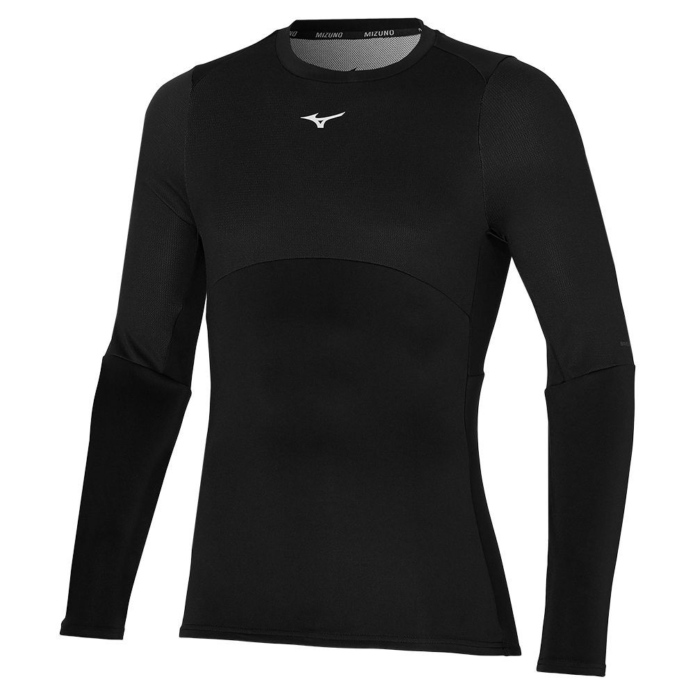 Mizuno Breath Thermo Long Sleeve Topjes Heren Zwart | SGRTIY981