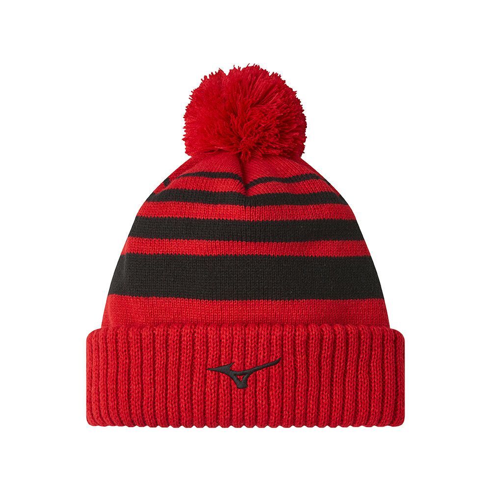 Mizuno Breath Thermo Pom Beanie Hoofddeksels Heren Rood | HOWQYC795