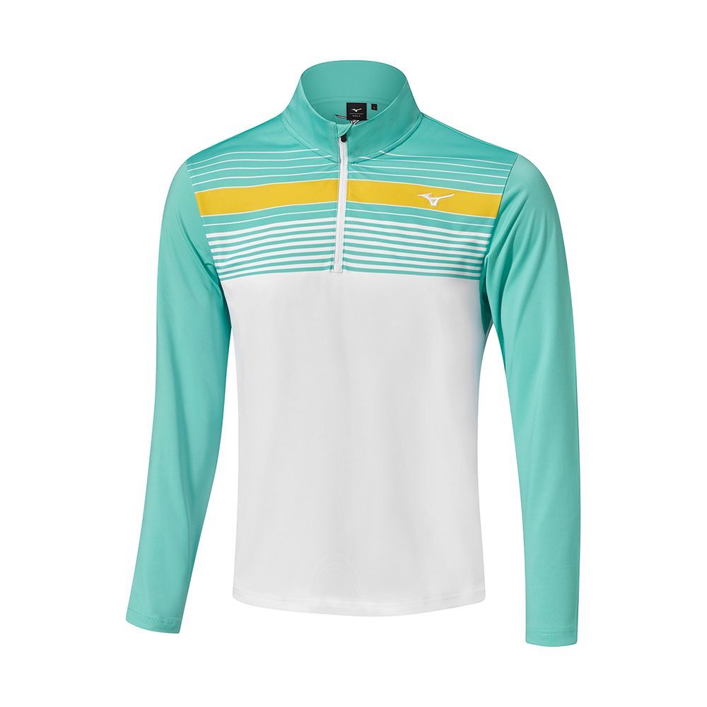 Mizuno Brz Elite St 1/4 Zip Topjes Heren Wit Groen | PNDJZR405