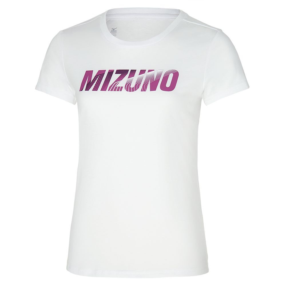Mizuno Graphic Tee Topjes Dames Wit | FHPUOL981
