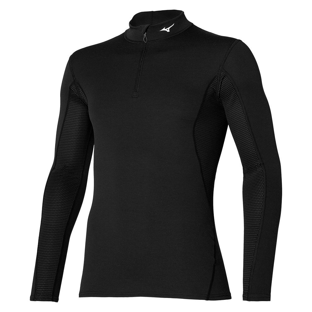 Mizuno Mid Weight H/Z Topjes Heren Zwart | AGTKSW926