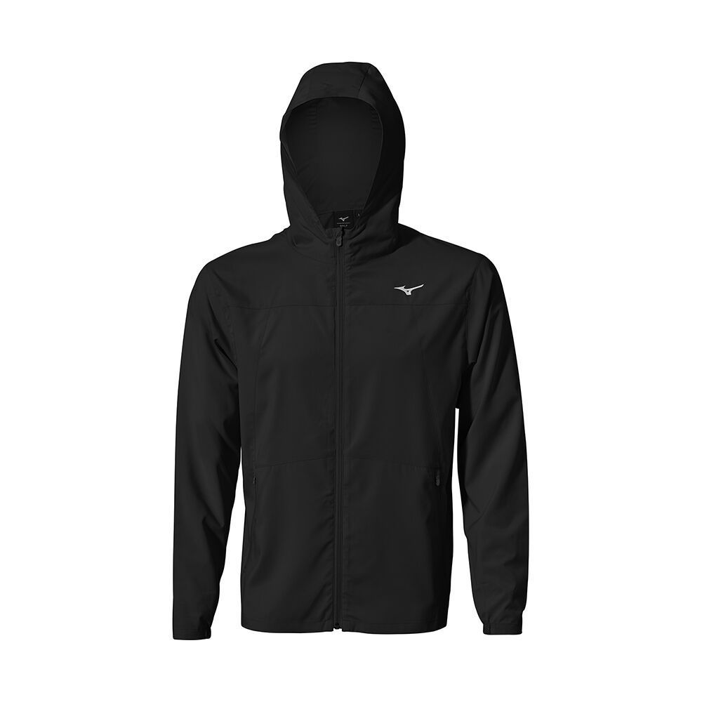 Mizuno Mt Drizzle Hoodie Topjes Heren Diepgrijs Zwart | THGKQX607
