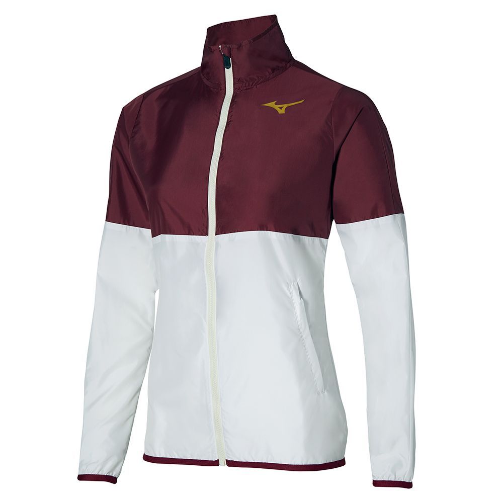 Mizuno Printed Jassen Dames Donkerrood Wit | IOTKAZ267