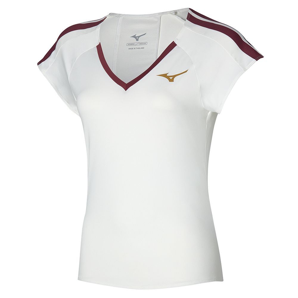 Mizuno Printed Tee Topjes Dames Wit | VZOPBH614