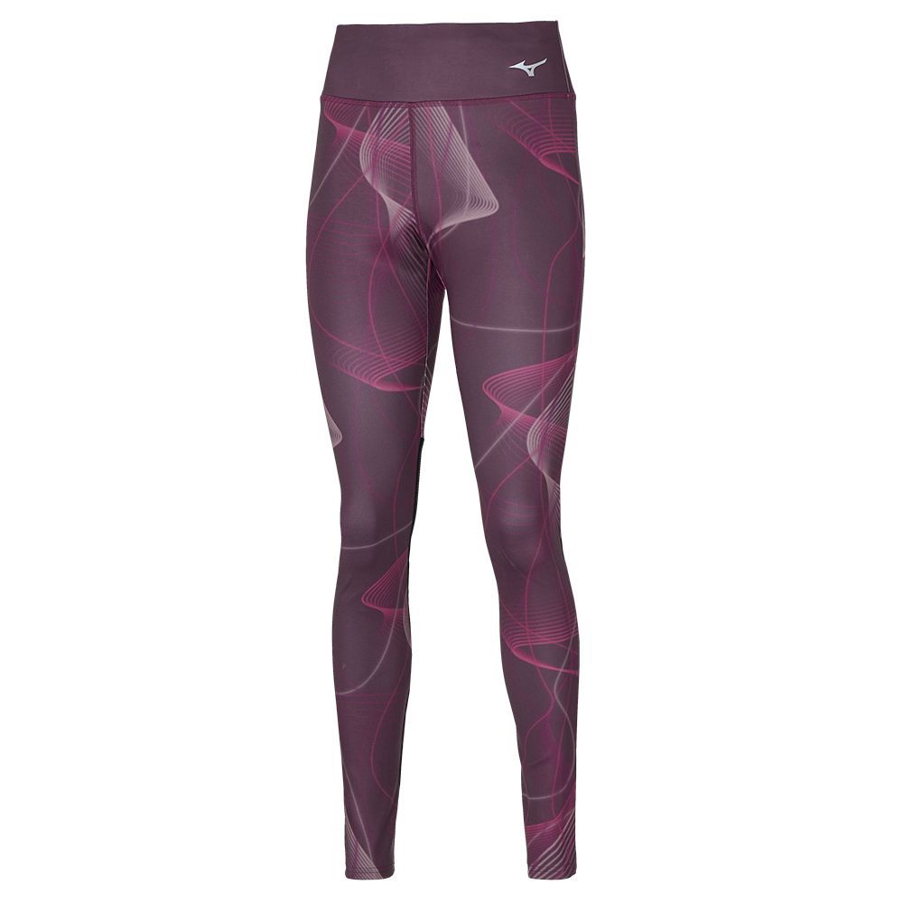 Mizuno Printeds Leggings Dames Zwart | BSICOY782