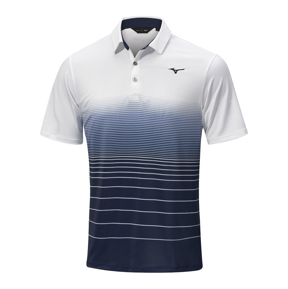 Mizuno Quick Dry Mirage Polo Topjes Heren Blauw Wit | CFQMSP347
