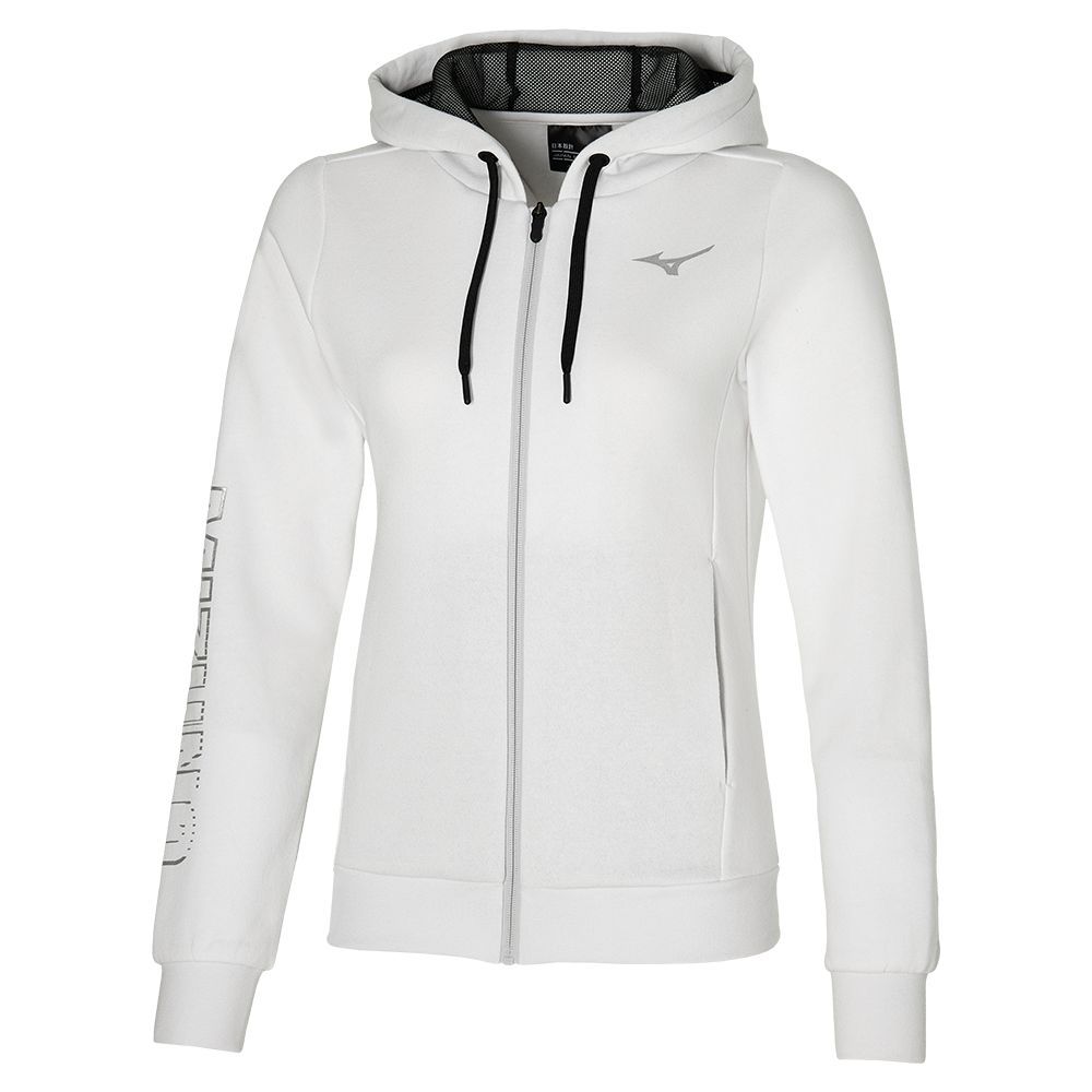 Mizuno Sweat Jassen Dames Wit | WLUCDX789