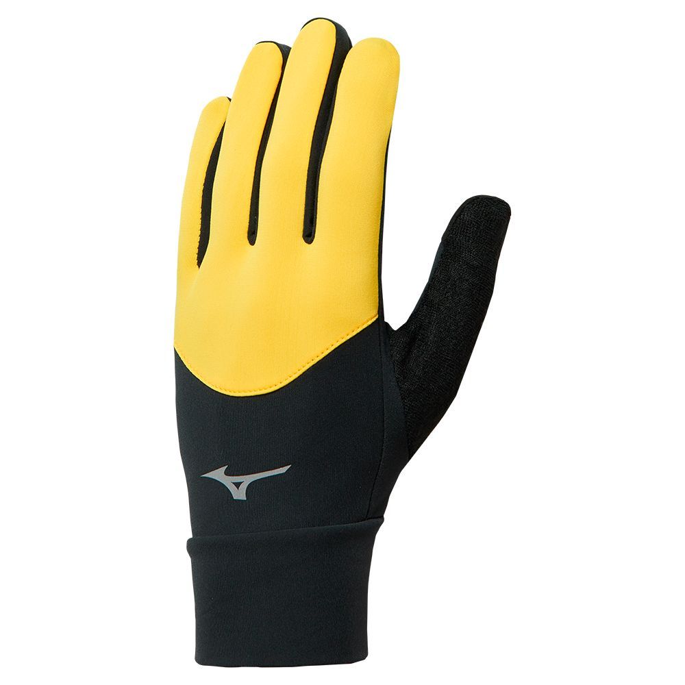 Mizuno Warmalite Handschoenen Dames Zwart Geel | ZCKDYB201