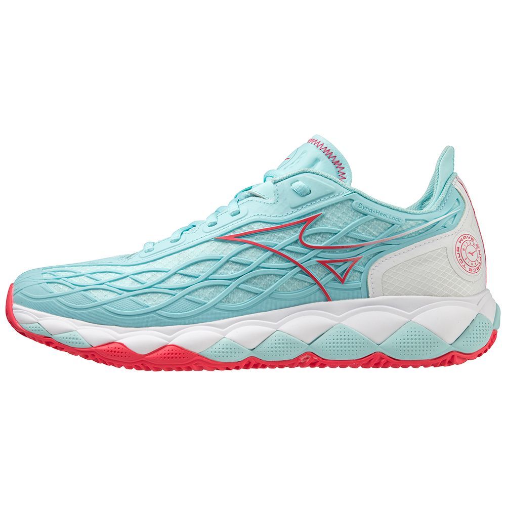 Mizuno Wave Enforce Tour Cc Tennisschoenen Dames Turquoise Koraal Wit | DJLKMQ698
