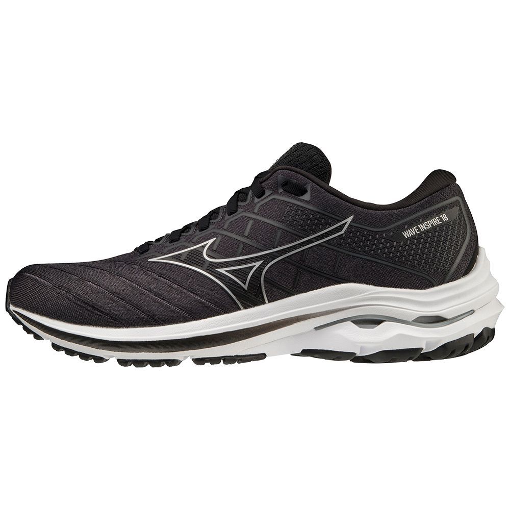 Mizuno Wave Inspire 18 Hardloopschoenen Heren Zwart Zilver | FMTKLR053