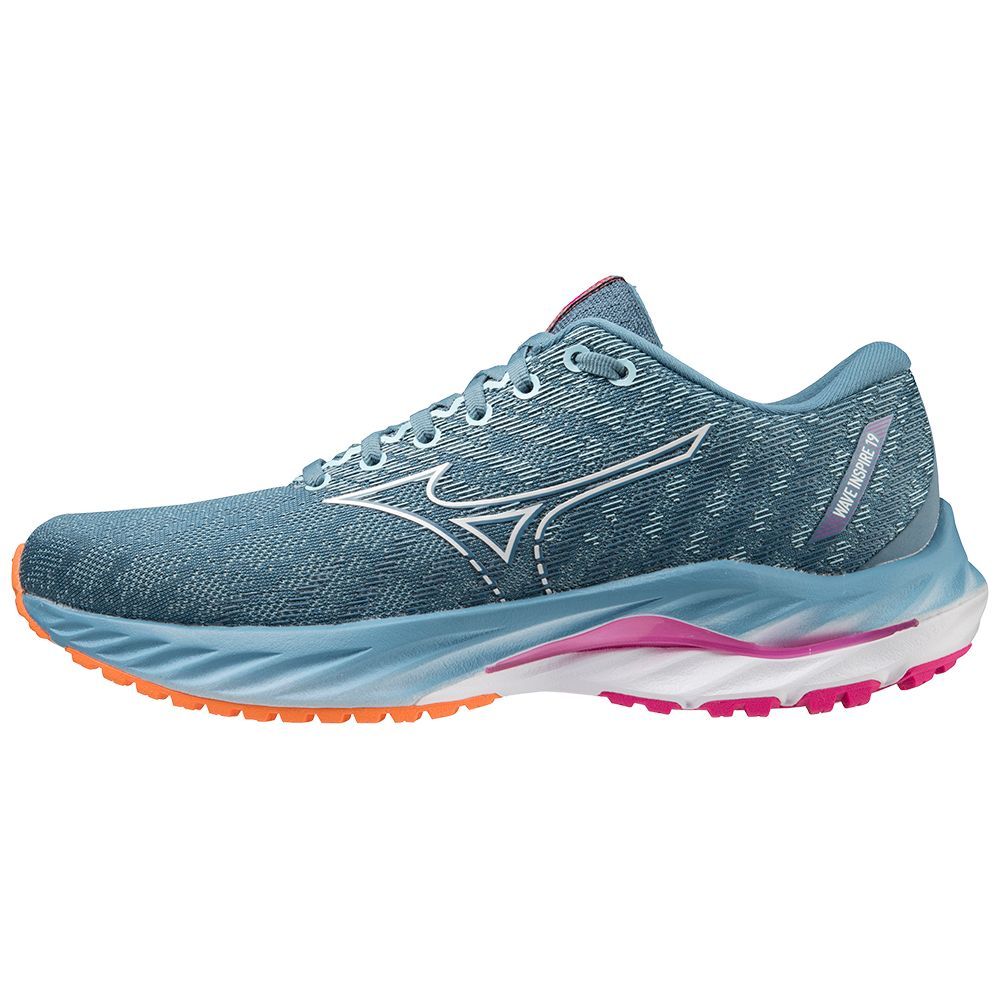 Mizuno Wave Inspire 19 Hardloopschoenen Dames Blauw Wit | KWGHAC059