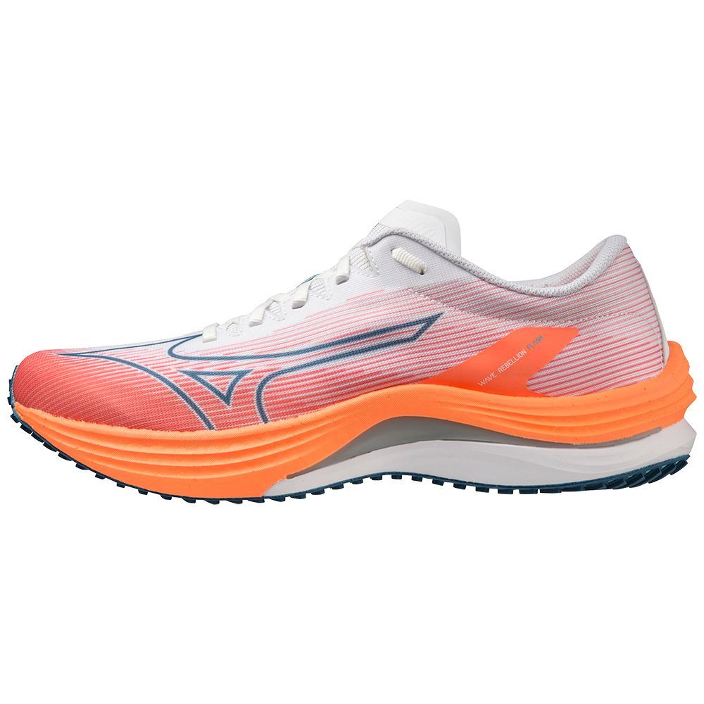 Mizuno Wave Rebellion Flash Hardloopschoenen Heren Wit Zilver Lichtoranje | ZSOWVD524