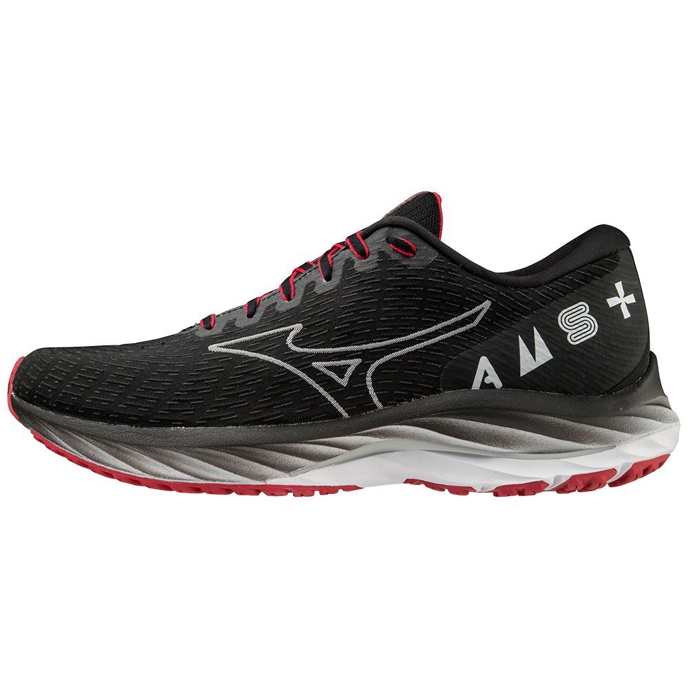 Mizuno Wave Rider 26 Amsterdam Marathon 2022 Hardloopschoenen Dames Zwart Wit Rood | ANFSRZ718