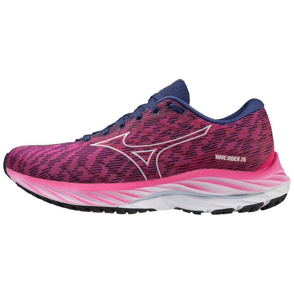 Mizuno Wave Rider 26 Hardloopschoenen Dames Fuchsie Blauw | ZEORLP370